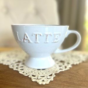 American Atelier, "Latte" Coffee Tea Mug, Shabby Chic, Stoneware, Oversized Rim.